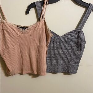 Gray and Tan Forever21 Tops